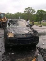 This vehicle was destroyed by the heat from Friday night's fire at the Universal Supply Showroom and Warehouse on the White Horse Pike and Egg Harbor Road in Hammonton. The vehicle is shown being removed from the scene around 9 a.m. on Saturday. 